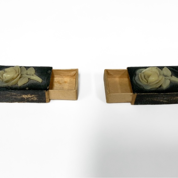 Pair of Wooden hand made artisan matchboxes - Picture 3 of 4